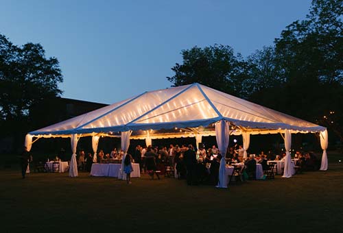 gillen house bnb event wedding canopy tent over dinner
