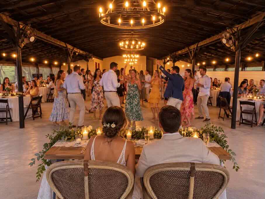 wedding guests at reception